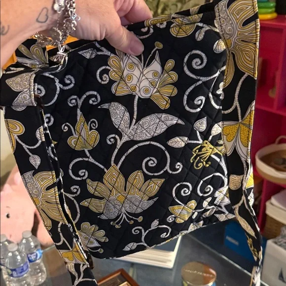 Vera Bradley Black and Yellow Floral Crossbody Bag - Picture 3 of 5